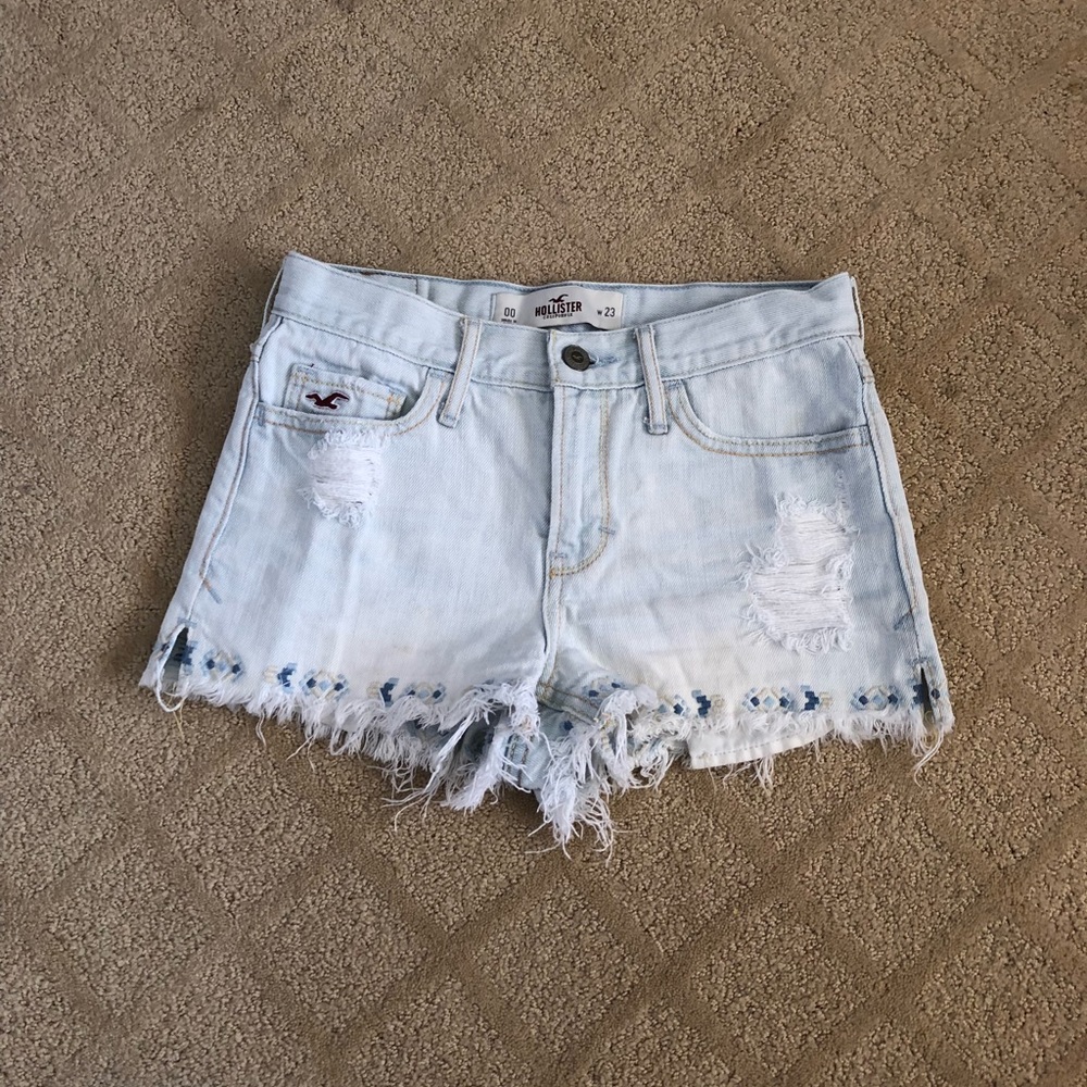 Hollister light wash denim shorts